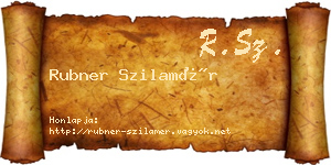 Rubner Szilamér névjegykártya